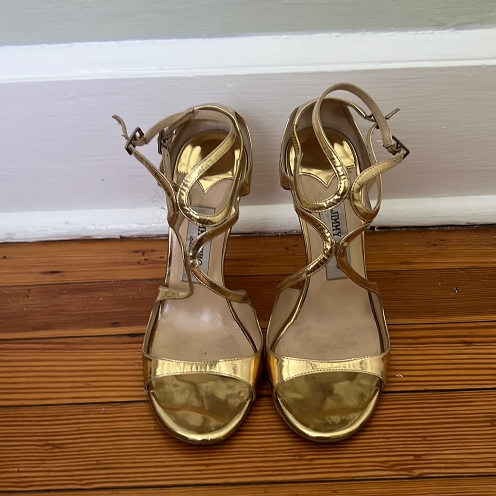 Jimmy Choo - gold evening shoes. Size 37.5 Eur.